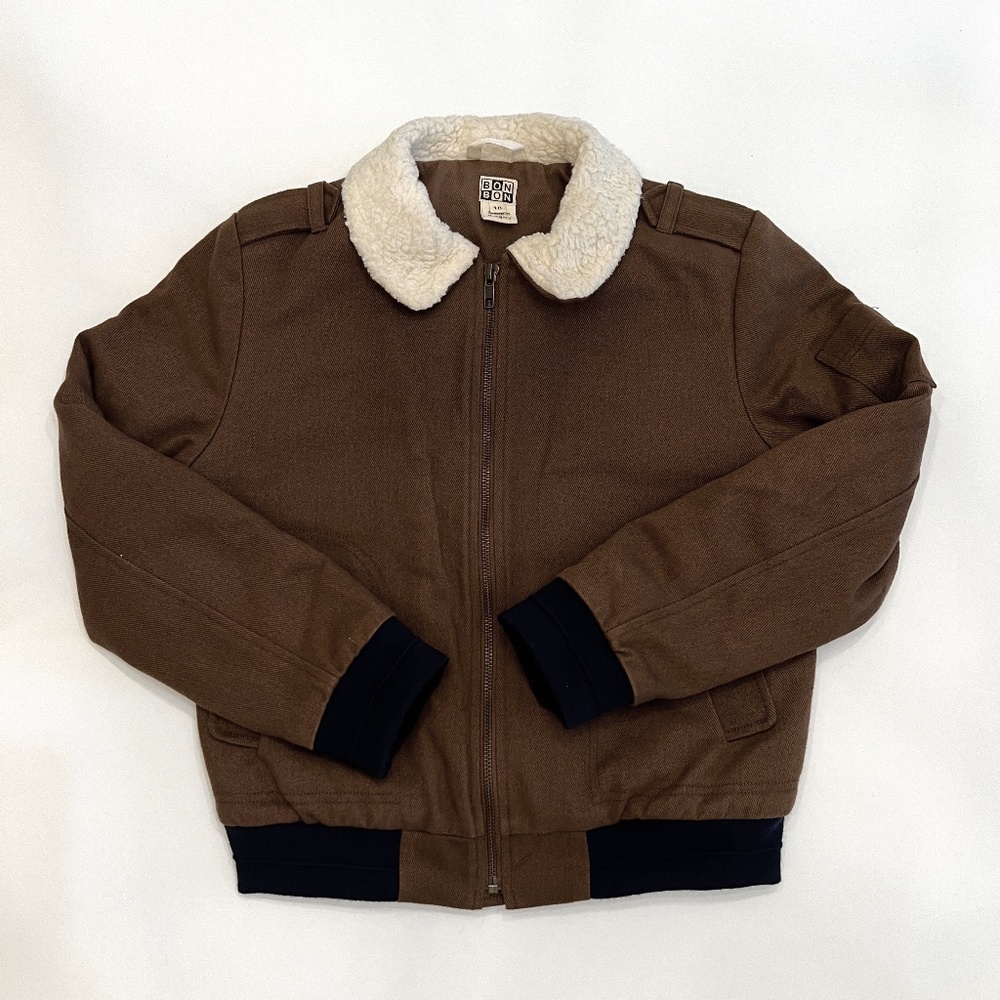 Bonton Brown Boys' Bomber Jacket (Size: 10 ans)